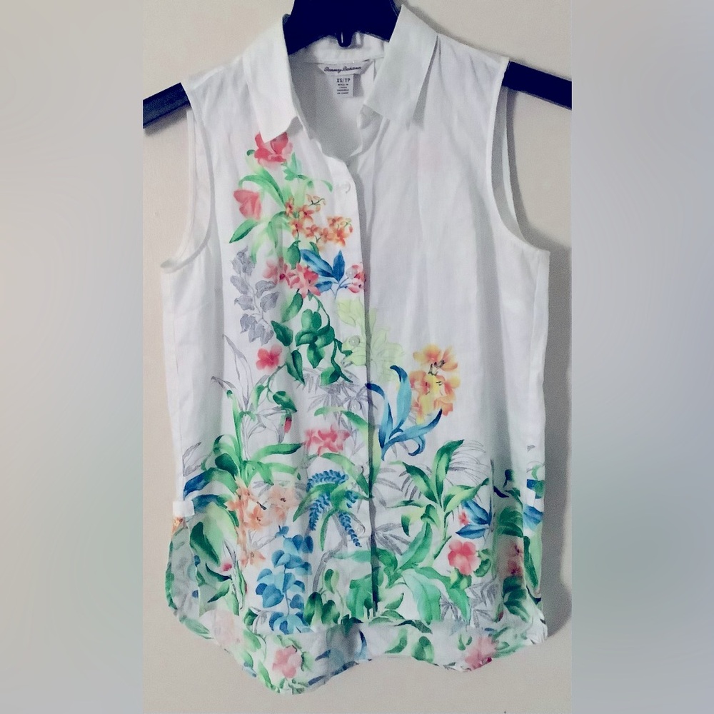 NWOT Tommy Bahama 100% Linen Blouse Size XS